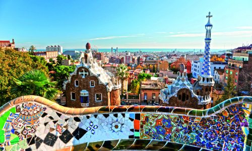Park Guell in Barcelona, Spain.